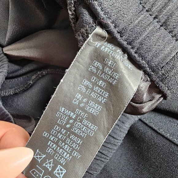 Theory Viewpine C Bergen Ankle Zip Pockets Black Pants Elastic Waist Size 0 - Picture 10 of 16